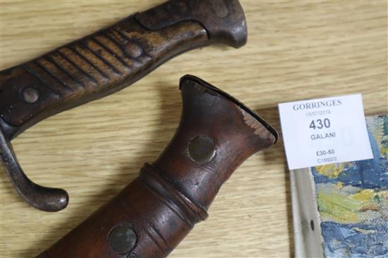 A kukri and a bayonet